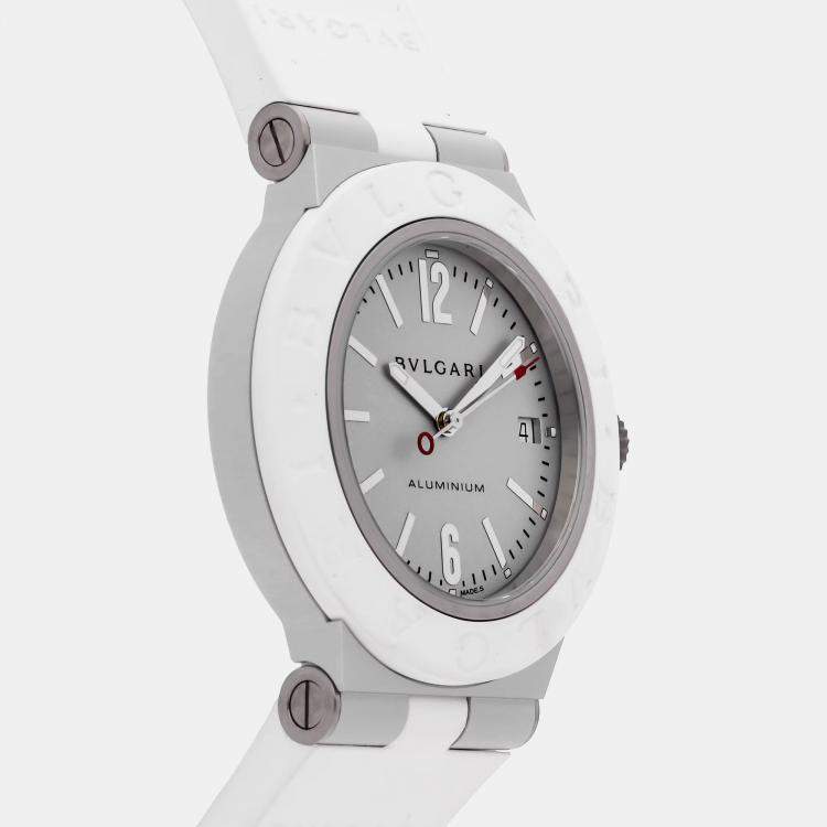 Pre Owned Bvlgari Aluminium 103964 Automatic Grey Dial Men's Wristwatch 40mm