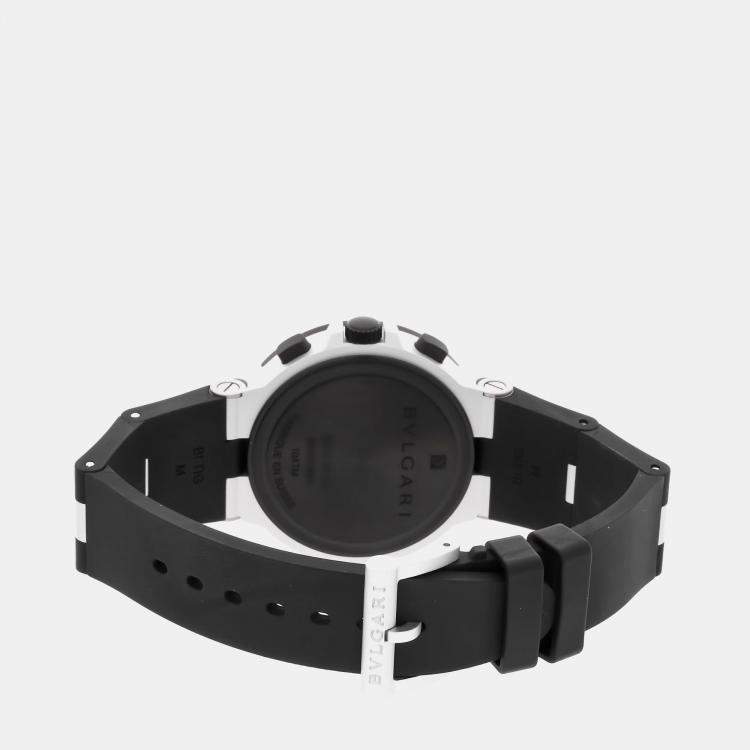 Pre Owned Bvlgari Bvlgari-Bvlgari Aluminium Chronograph 103868 Automatic Aluminium Black Dial Men's Wristwatch 40mm