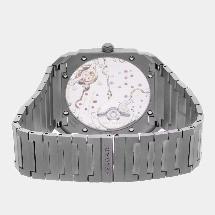Pre Owned Bvlgari Octo Finissimo 102711 Automatic Titanium Grey Dial Men's Wristwatch 40mm
