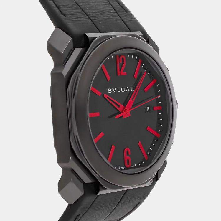 Pre Owned Bvlgari Octo 102738 Automatic Black Stainless Steel Men’s Wristwatch 41 mm