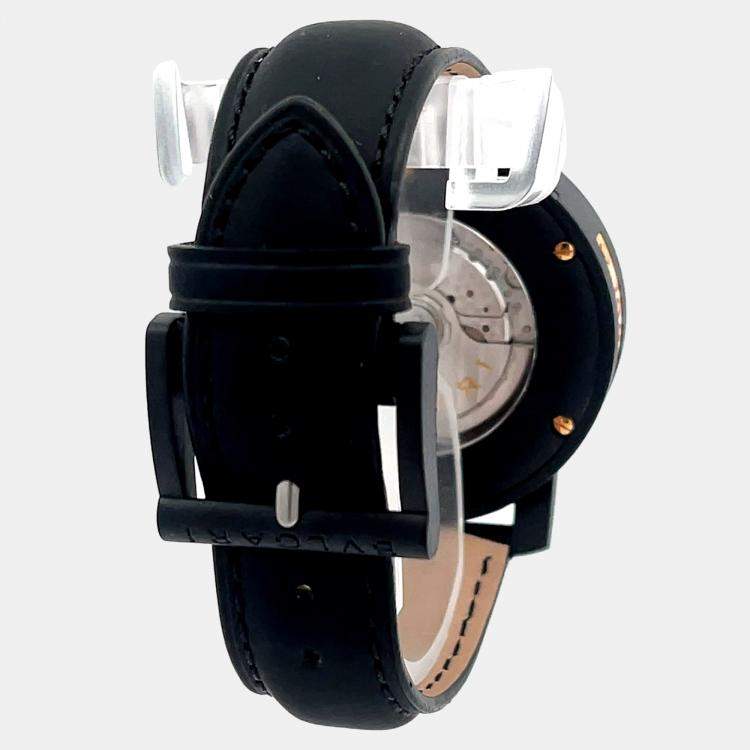 Pre Owned Bvlgari Via dei Condotti  BB40CL Automatic Carbon Men’s Wristwatch 40 mm