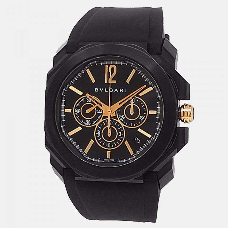 Pre Owned Bvlgari Octo 102630 Automatic Black Stainless Steel Men’s Wristwatch 41 mm
