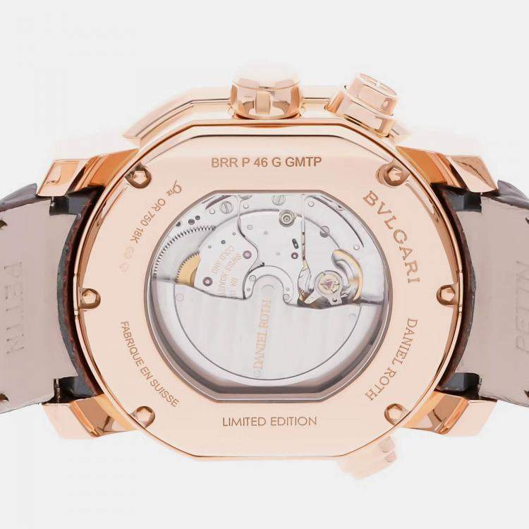 Pre Owned Bvlgari Daniel Roth BRRP46GGMTP Automatic Skeleton 18k Rose Gold Men’s Wristwatch 46 mm