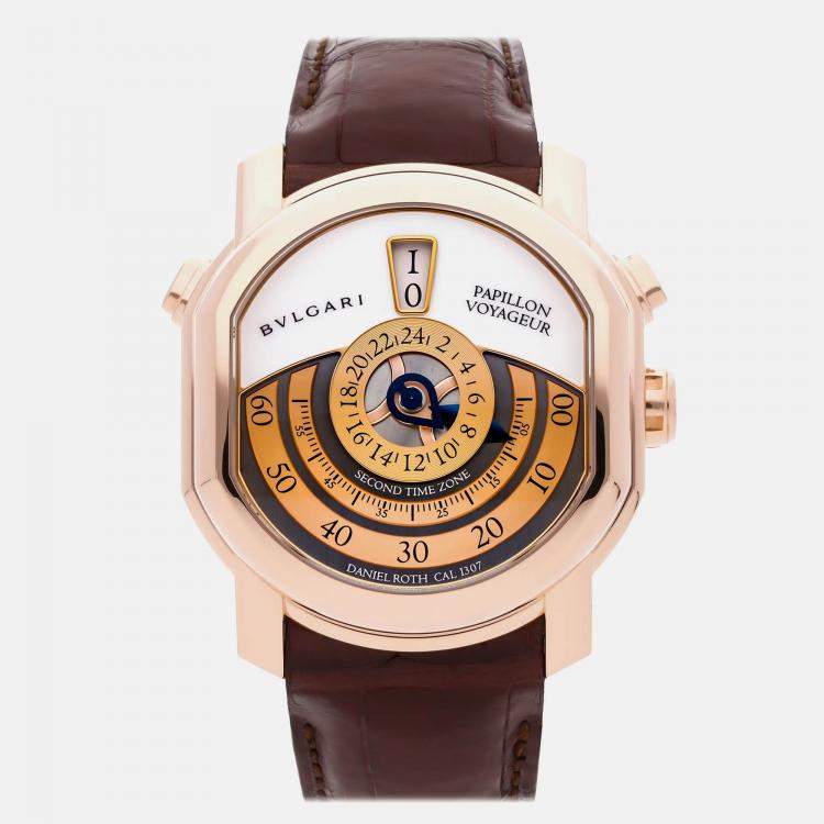 Pre Owned Bvlgari Daniel Roth BRRP46GGMTP Automatic Skeleton 18k Rose Gold Men’s Wristwatch 46 mm