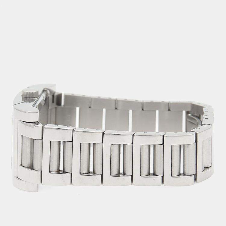 Pre Owned Bvlgari Rettangolo RT45S Automatic Stainless Steel Men's Wristwatch 26 mm