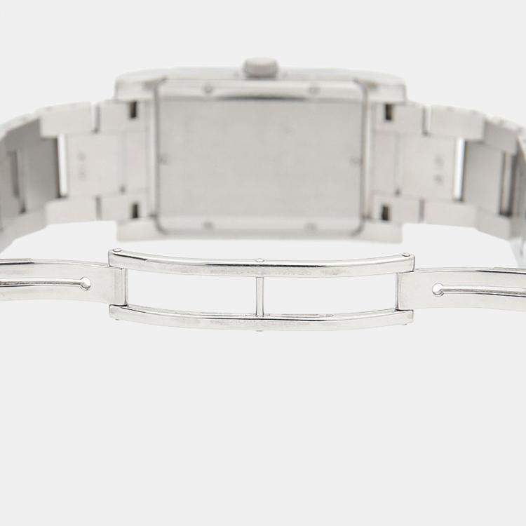 Pre Owned Bvlgari Rettangolo RT45S Automatic Stainless Steel Men's Wristwatch 26 mm