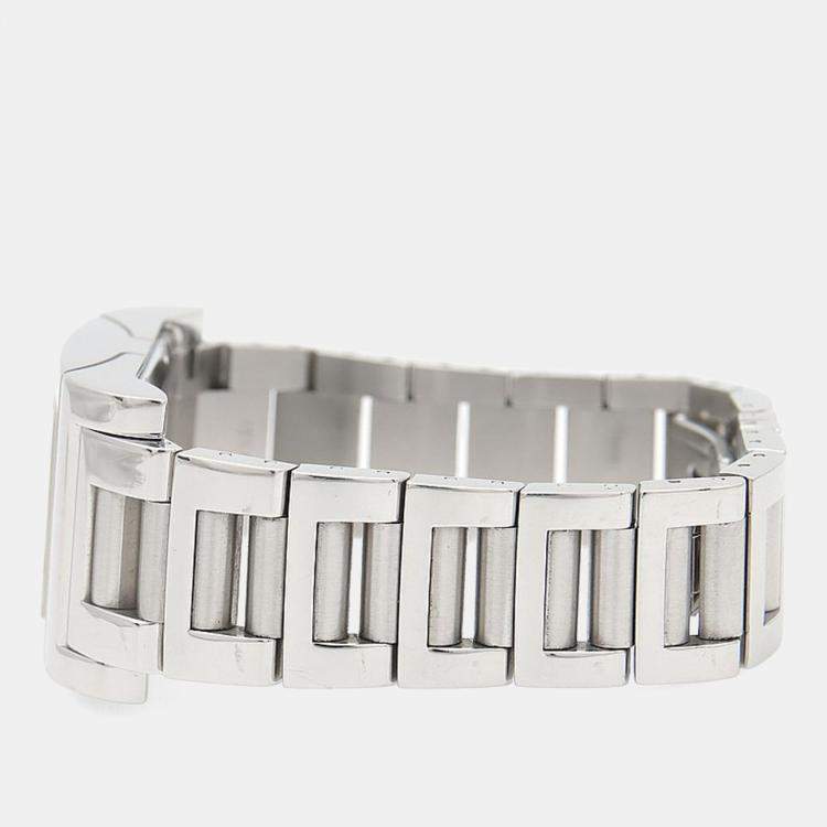 Pre Owned Bvlgari Rettangolo RT45S Automatic Stainless Steel Men's Wristwatch 26 mm