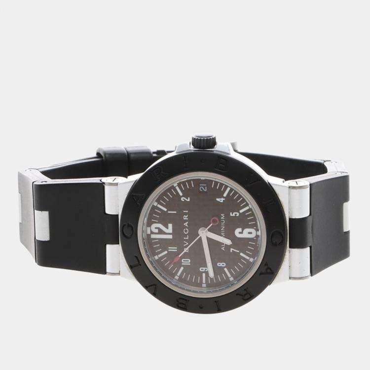 Pre Owned Bvlgari Diagono Aluminum AL38TA Automatic Aluminum Men's Wristwatch 38 mm