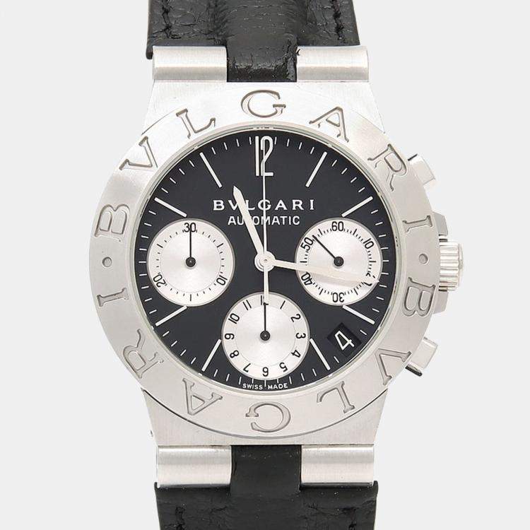 Pre Owned Bvlgari Diagono CH35S Automatic Stainless Steel Men's Wristwatch 35 mm