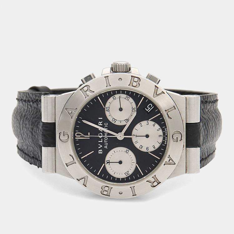Pre Owned Bvlgari Diagono CH35S Automatic Stainless Steel Men's Wristwatch 35.5 mm