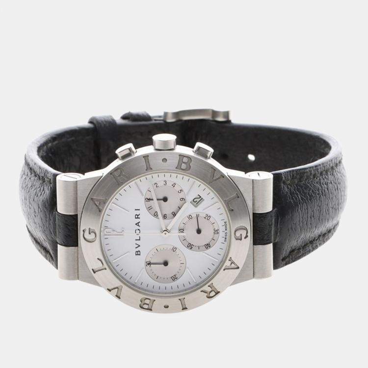 Pre Owned Bvlgari Diagono Sport CH35S Quartz Stainless Steel Men's Wristwatch 36 mm
