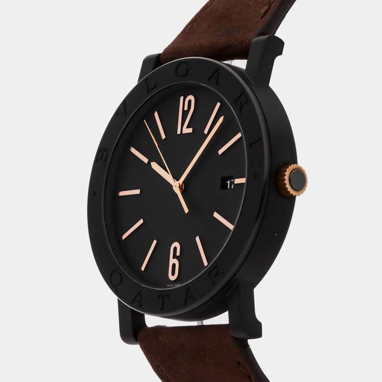 Pre Owned Pre-Owned Bvlgari Bvlgari-Bvlgari 103556 Black Automatic Blacksteel Men's Wristwatch 41 mm