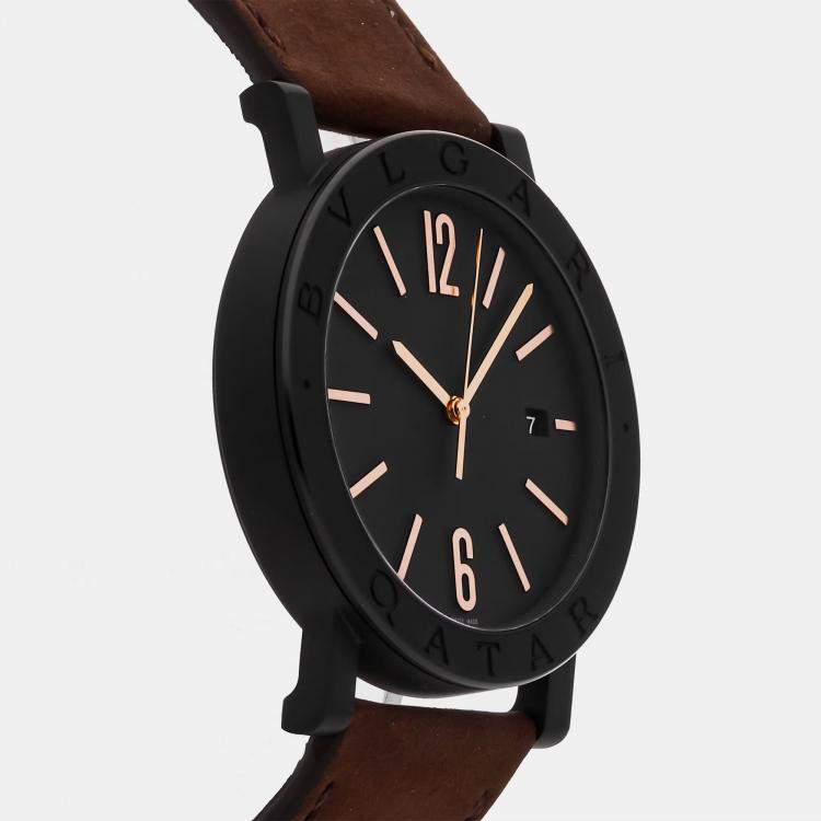 Pre Owned Pre-Owned Bvlgari Bvlgari-Bvlgari 103556 Black Automatic Blacksteel Men's Wristwatch 41 mm