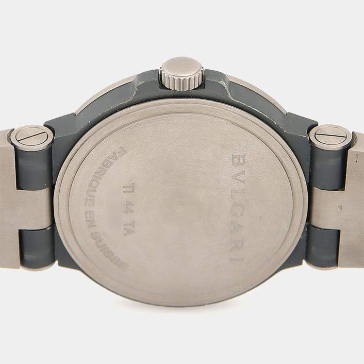 Pre Owned Bvlgari Diagono TI44TA Automatic Black Titanium Men's Wristwatch 44mm