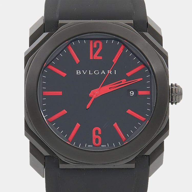 Pre Owned Bvlgari Octo BGO41S Automatic Black Stainless Steel Men's Wristwatch 41mm