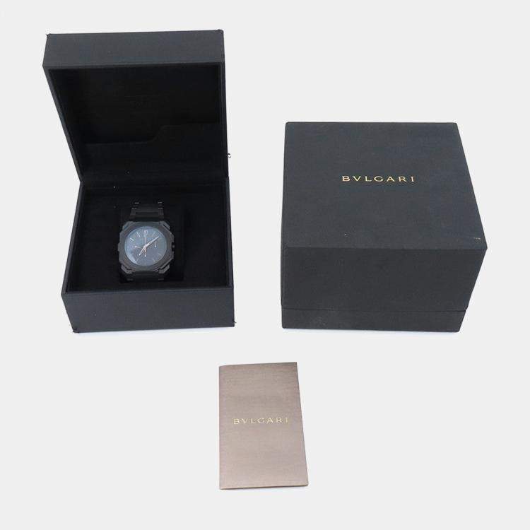 Pre Owned Bvlgari Octo Finissimo 103278 Automatic Black Ceramic Men's Wristwatch 43 mm