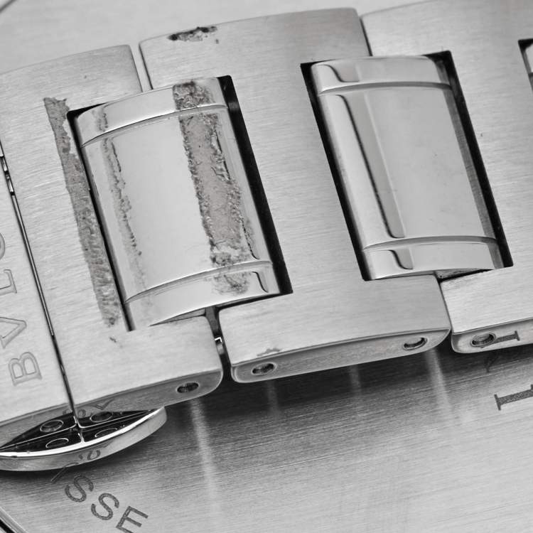 Pre Owned Bvlgari Bvlgari BB 42 SS CH Black Dial Stainless Steel Men's Wristwatch 42 mm