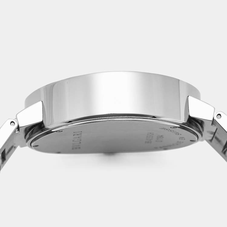 Pre Owned Bvlgari Bvlgari BB 42 SS CH Black Dial Stainless Steel Men's Wristwatch 42 mm