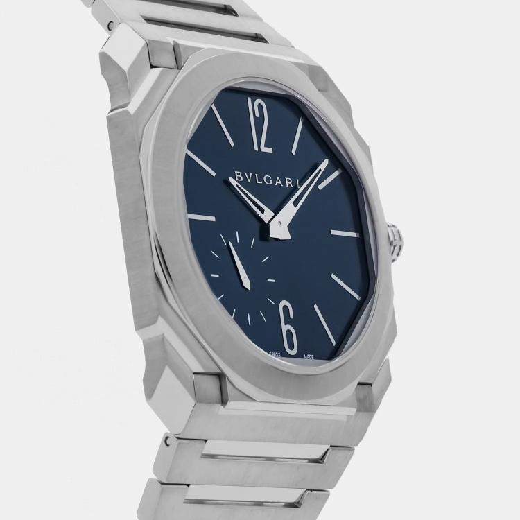 Pre Owned Pre-Owned Bvlgari Octo Finissimo 103431 Blue Automatic Stainless Steel  Men's Wristwatch 40 MM