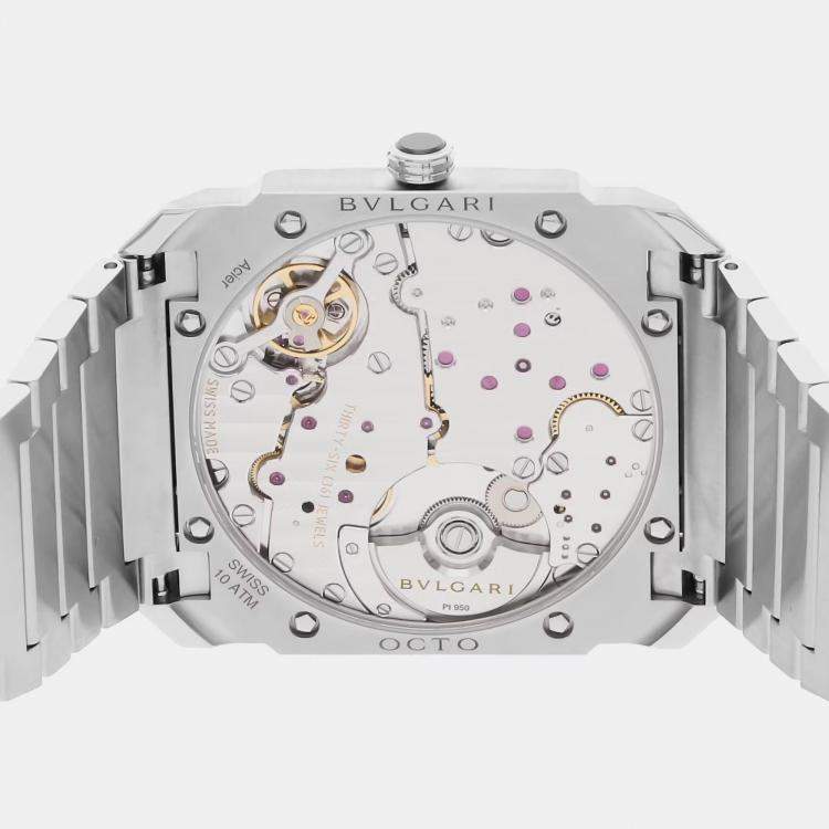 Pre Owned Pre-Owned Bvlgari Octo Finissimo 103431 Blue Automatic Stainless Steel  Men's Wristwatch 40 MM