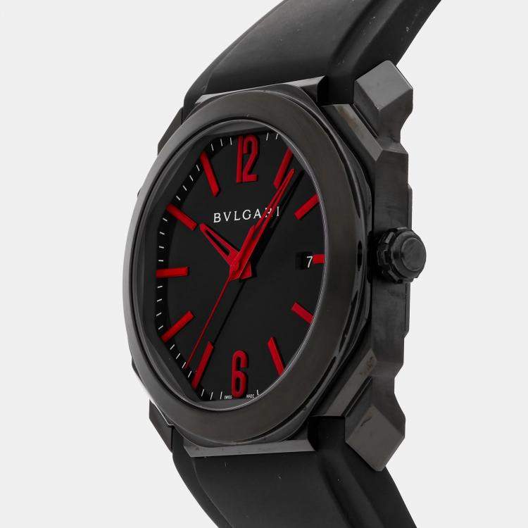 Pre Owned Pre-Owned Bulgari Octo 102738 Black Automatic Stainless Steel  Men's Wristwatch 41 MM
