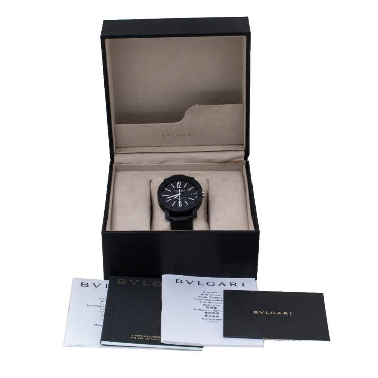 Pre Owned Bvlgari Black Carbongold Via Dei Condotti 10 Roma BB 40 CL Men's Wristwatch 40 mm