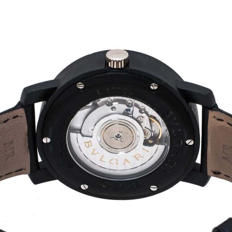 Pre Owned Bvlgari Black Carbongold Via Dei Condotti 10 Roma BB 40 CL Men's Wristwatch 40 mm