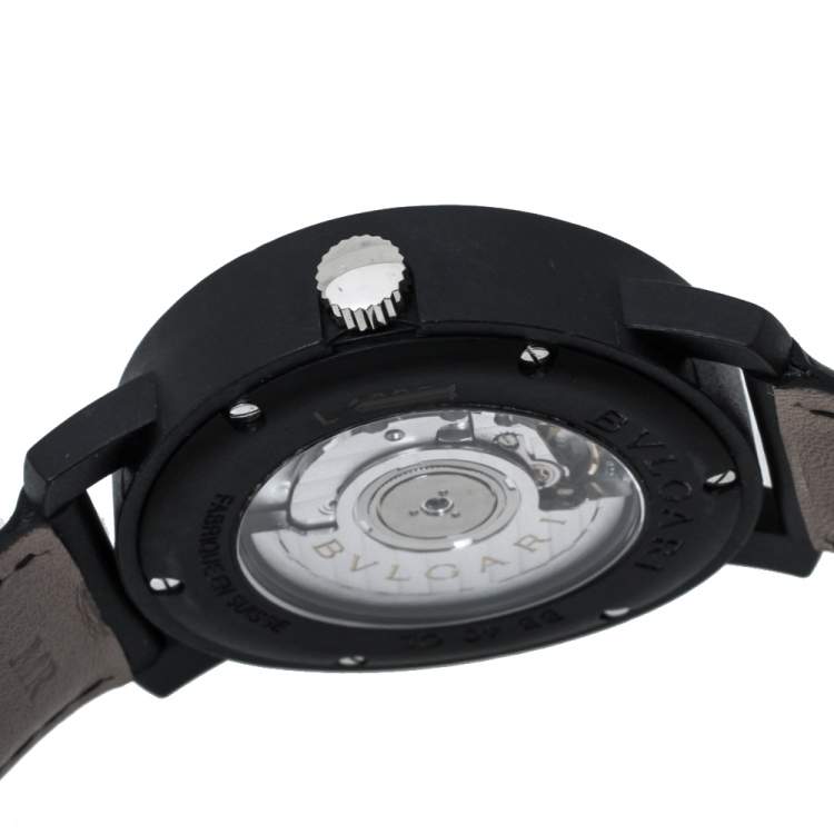 Pre Owned Bvlgari Black Carbongold Via Dei Condotti 10 Roma BB 40 CL Men's Wristwatch 40 mm