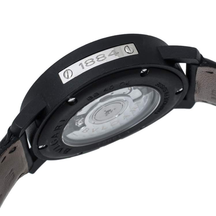 Pre Owned Bvlgari Black Carbongold Via Dei Condotti 10 Roma BB 40 CL Men's Wristwatch 40 mm