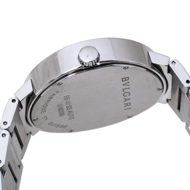 Pre Owned Bvlgari White Stainless Steel Bvlgari BB42WSSD 101381 Men's Wristwatch 42 mm