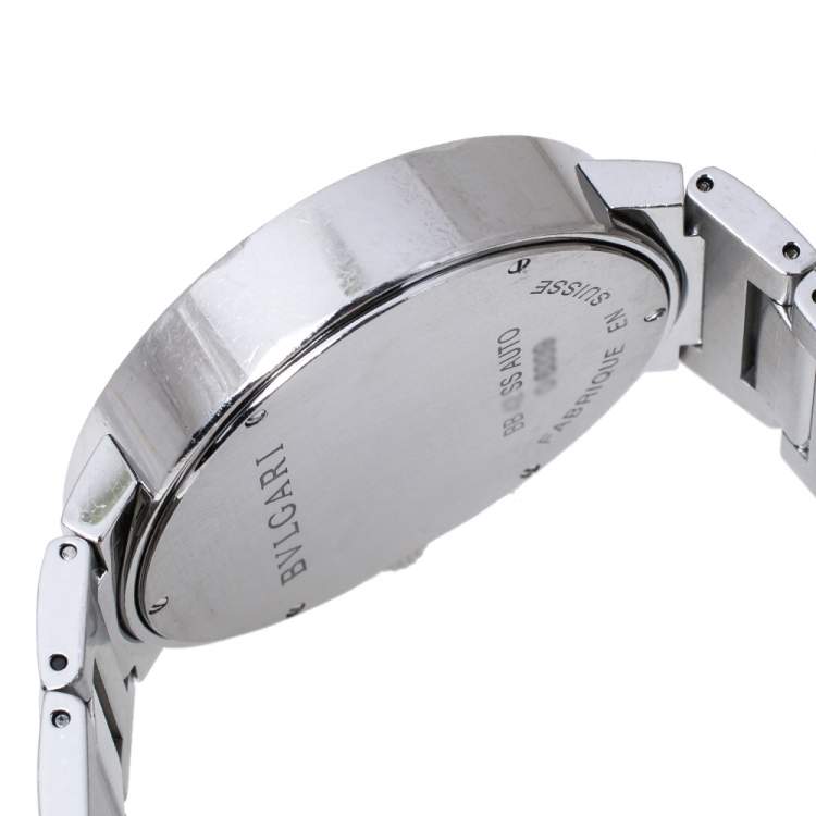 Pre Owned Bvlgari White Stainless Steel Bvlgari BB42WSSD 101381 Men's Wristwatch 42 mm