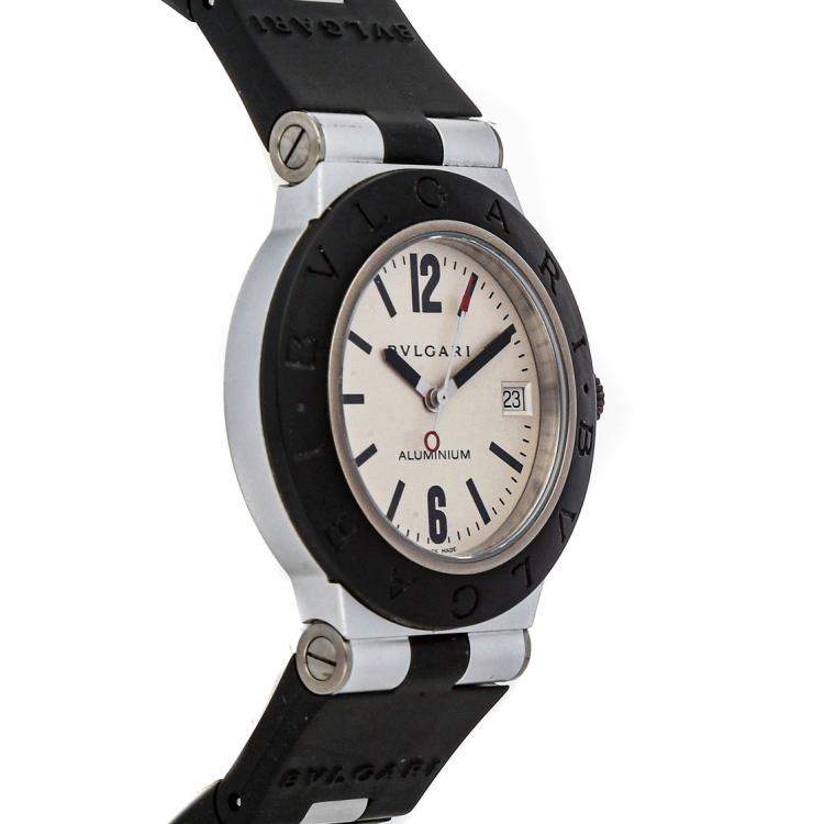 Pre Owned Bulgari Silver Titanium And Aluminum Diagono 103382 Men's Wristwatch 38 MM