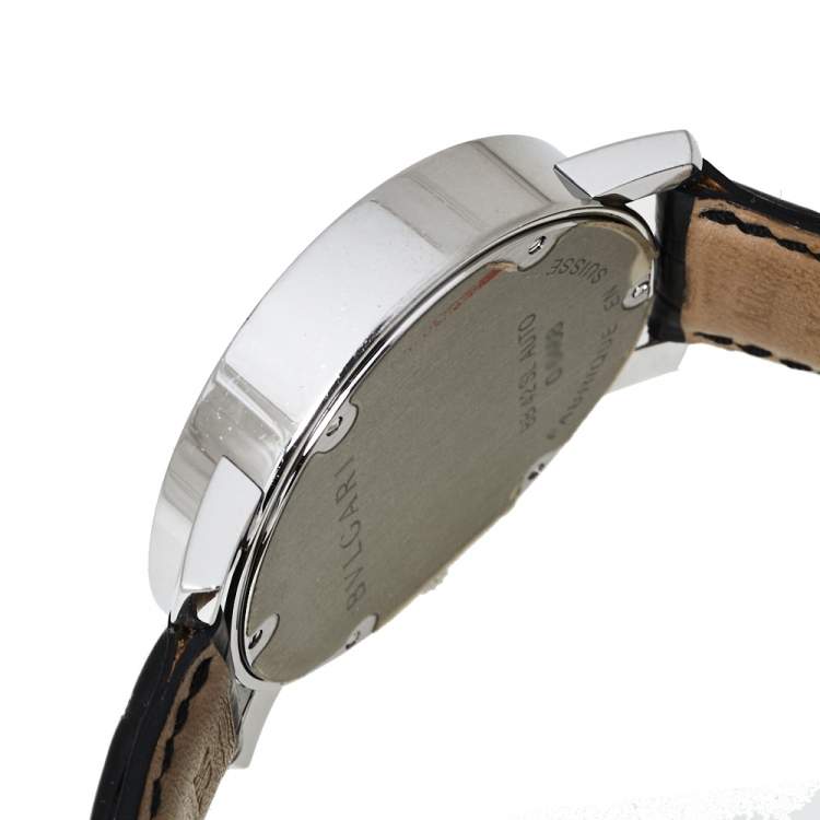 Pre Owned Bvlgari Bvlgari Black Stainless Steel BB 42 SL Auto Men's Wristwatch 42 MM