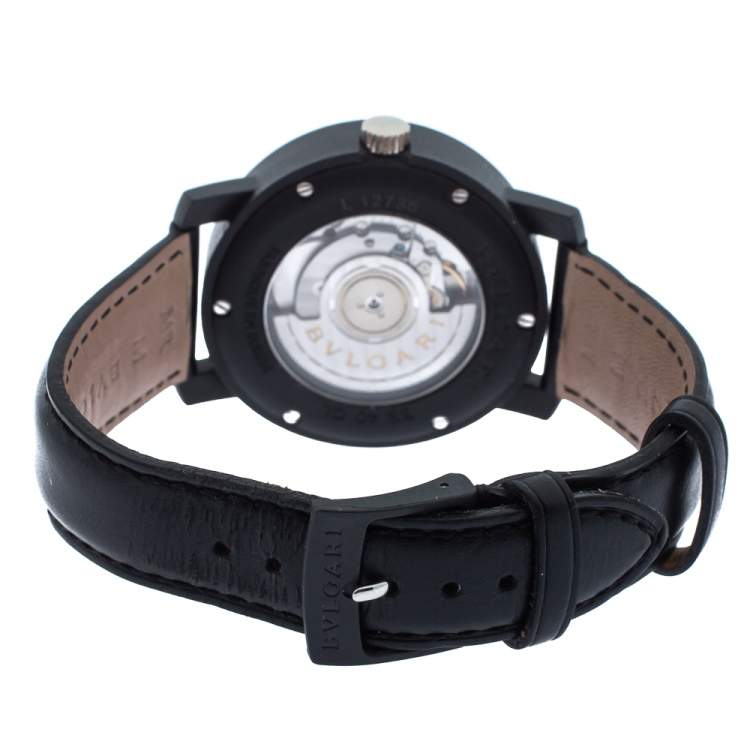 Pre Owned Bvlgari Black Carbongold Via Dei Condotti 10 Roma BB 40 CL Men's Wristwatch 40 mm