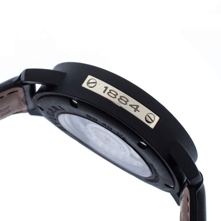 Pre Owned Bvlgari Black Carbongold Via Dei Condotti 10 Roma BB 40 CL Men's Wristwatch 40 mm