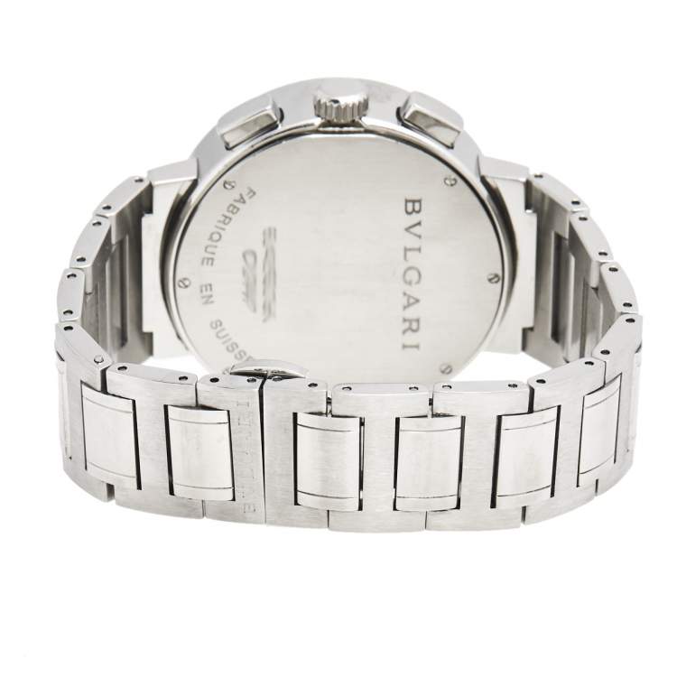 Pre Owned Bvlgari Black Stainless Steel Bvlgari BB 42 SS CH Men's Wristwatch 42 mm