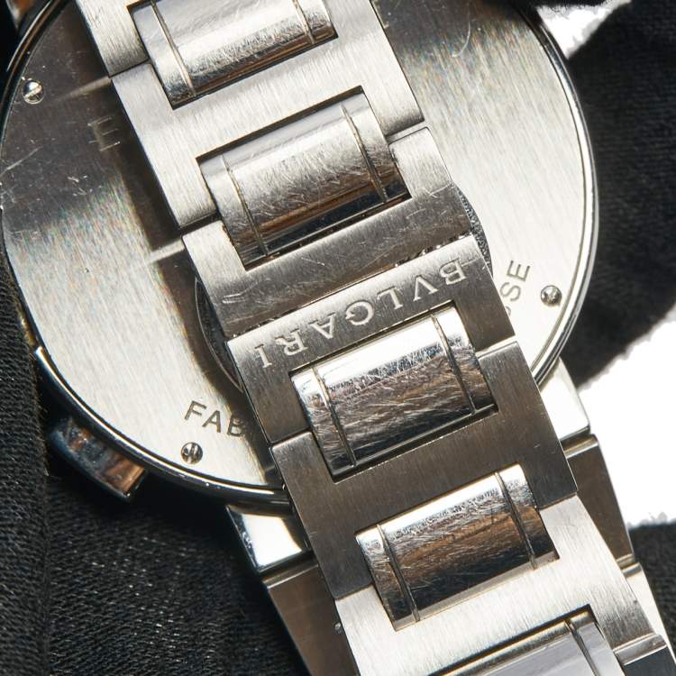 Pre Owned Bvlgari Black Stainless Steel Bvlgari BB 42 SS CH Men's Wristwatch 42 mm