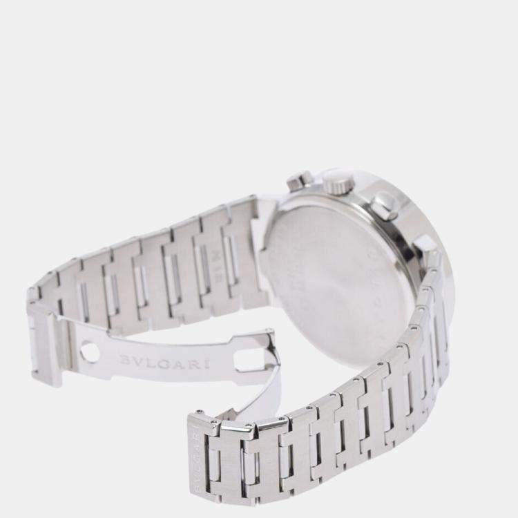 Pre Owned Bvlgari Black Stainless Steel Bvlgari Bvlgari BB38SSCH Automatic Men's Wristwatch 38 mm