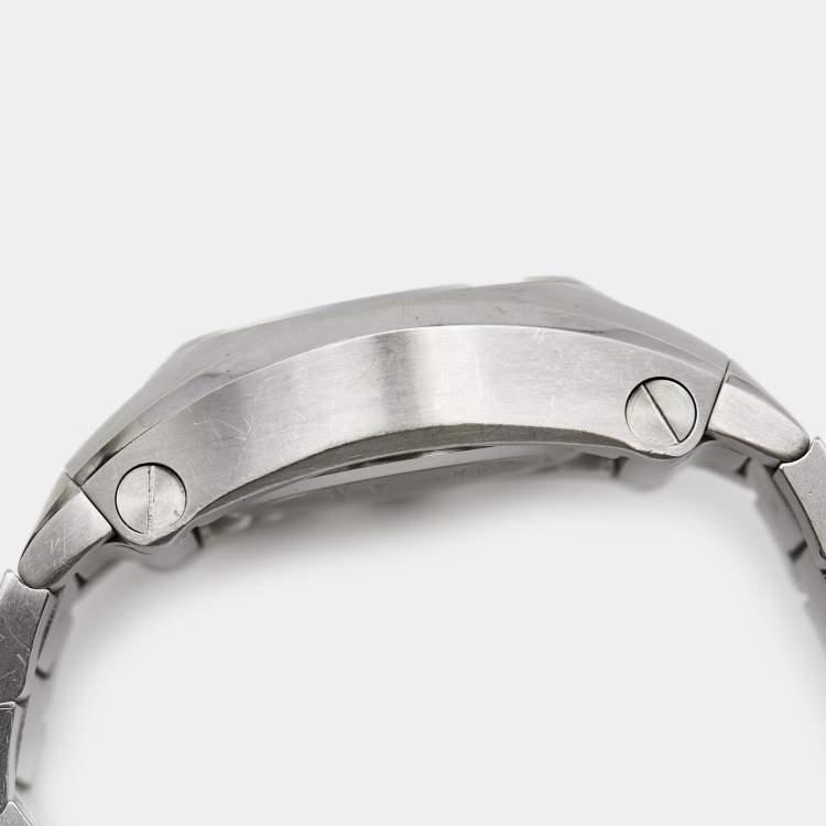 Pre Owned Bvlgari Silver Stainless Steel Ergon EG 35 S CH Men's Wristwatch 35 mm