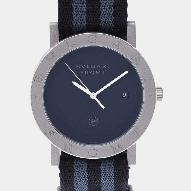 Bvlgari Navy Blue Stainless Steel Bvlgari Bvlgari Fragment Design