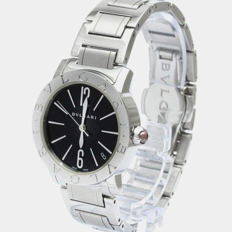 Bvlgari Black Stainless Steel Bvlgari Bvlgari BBL33S Automatic Men s Wristwatch 33 mm Bvlgari TLC