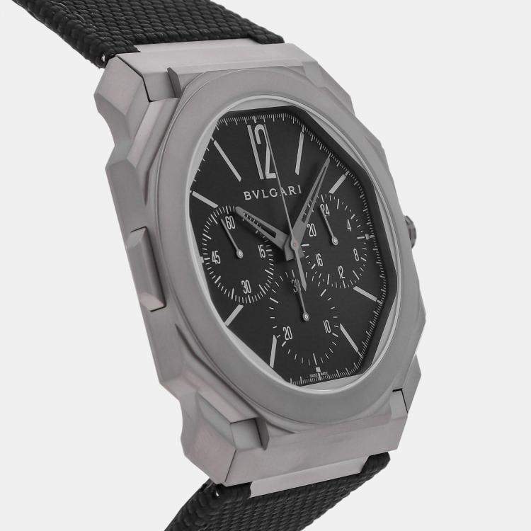Pre Owned Bvlgari Octo Finissimo 103371 Automatic Black Titanium Men’s Wristwatch 42mm