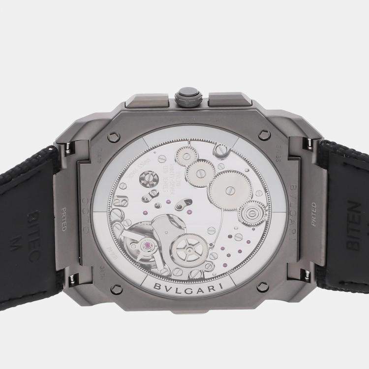 Pre Owned Bvlgari Octo Finissimo 103371 Automatic Black Titanium Men’s Wristwatch 42mm