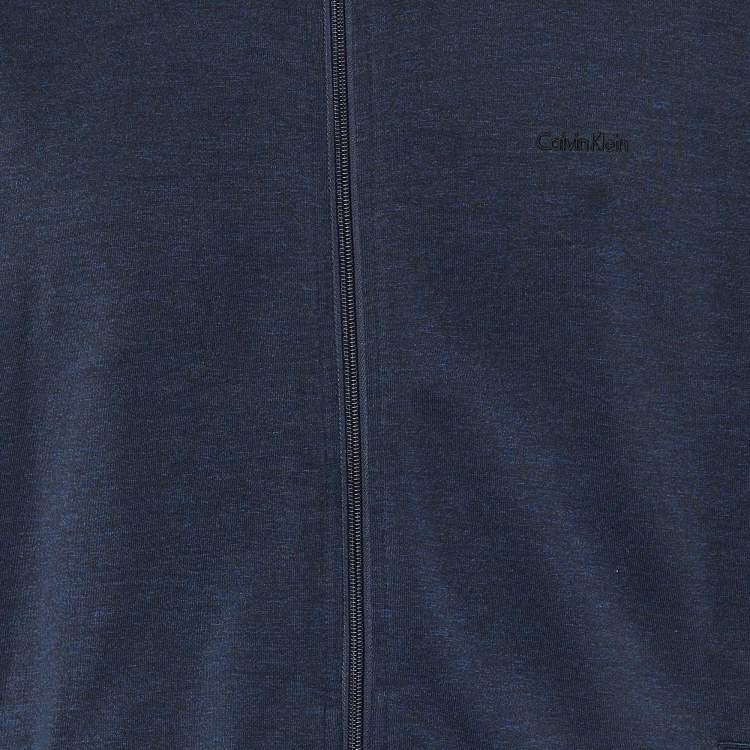 Pre Owned Calvin Klein Dark Blue Jersey Zip Up Jacket L 