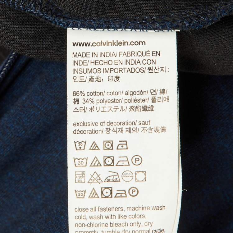 Pre Owned Calvin Klein Dark Blue Jersey Zip Up Jacket L 