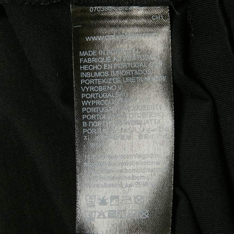 Pre Owned Calvin Klein CKone Black Rose Print Jersey Distressed T-Shirt XS