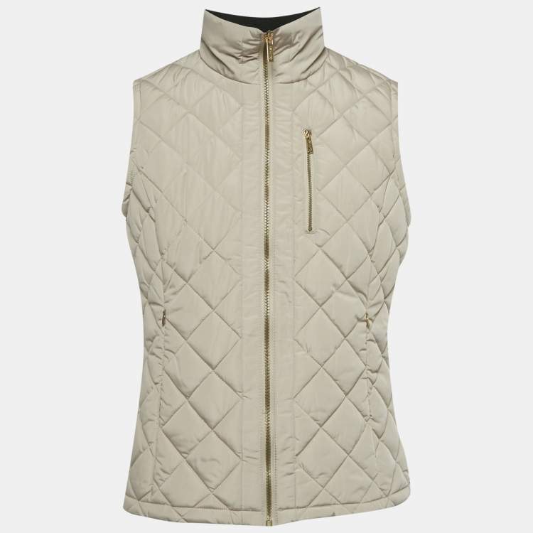 مملوكة مسبقًا Calvin Klein Beige Nylon Quilted Vest L