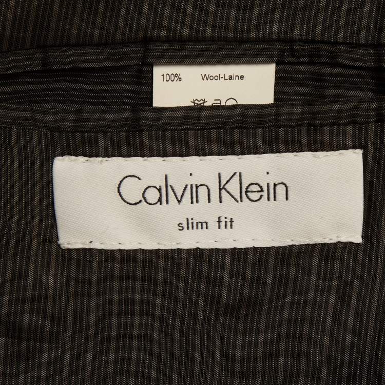 Pre Owned Calvin Klein Black Wool Slim Fit Blazer L