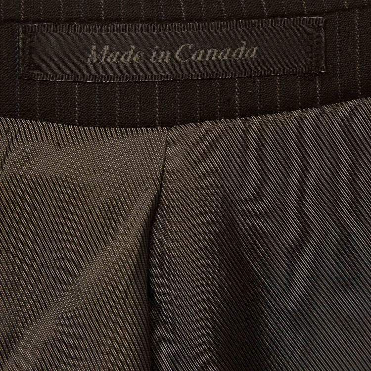 Pre Owned Calvin Klein Black Striped Wool Macy's Blazer XL