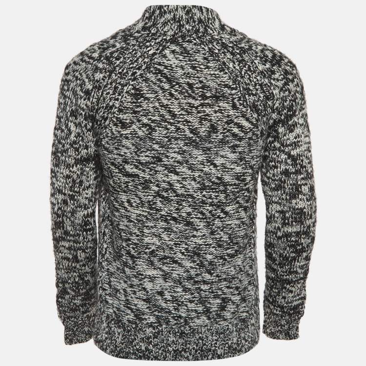 Pre Owned Calvin Klein Monochrome Knit V-Neck Sweater S